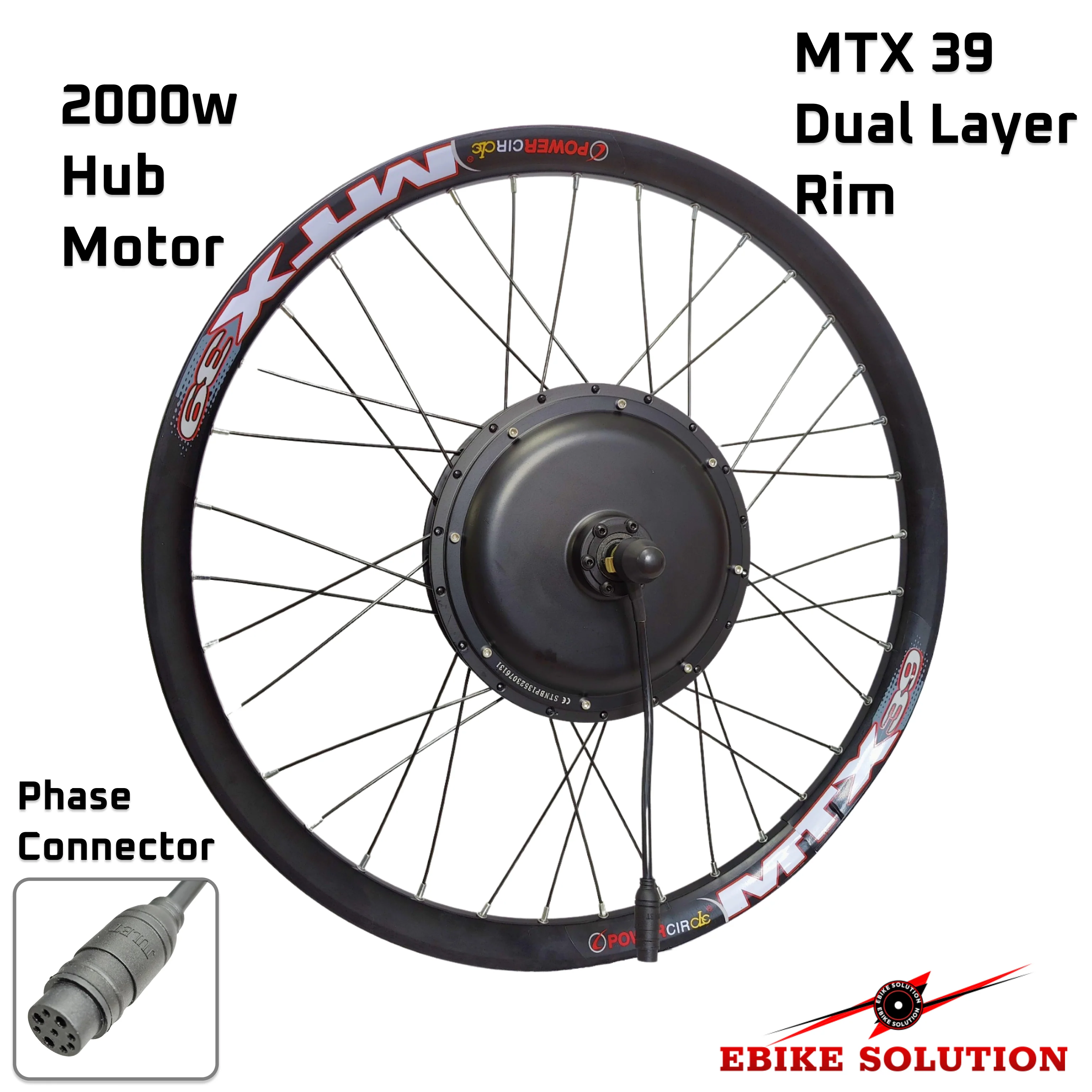48-72V 45A 2000W Ebike Kit Rear Electric Bicycle Wheel MTX Enduro UK - Image 4