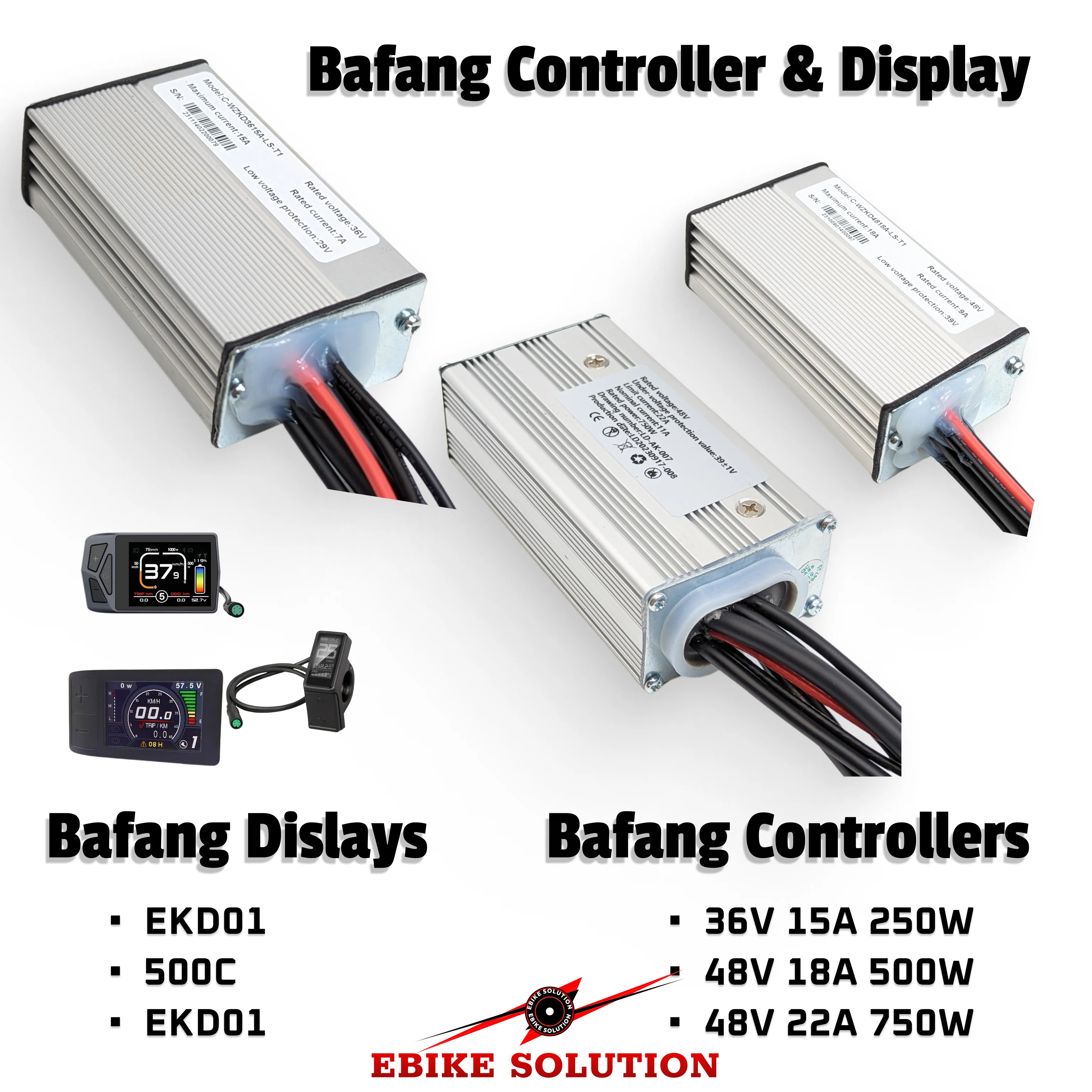 Bafang Brushless Motor Controller Display 500C EKD01 36/48V 15-25A 250-750W