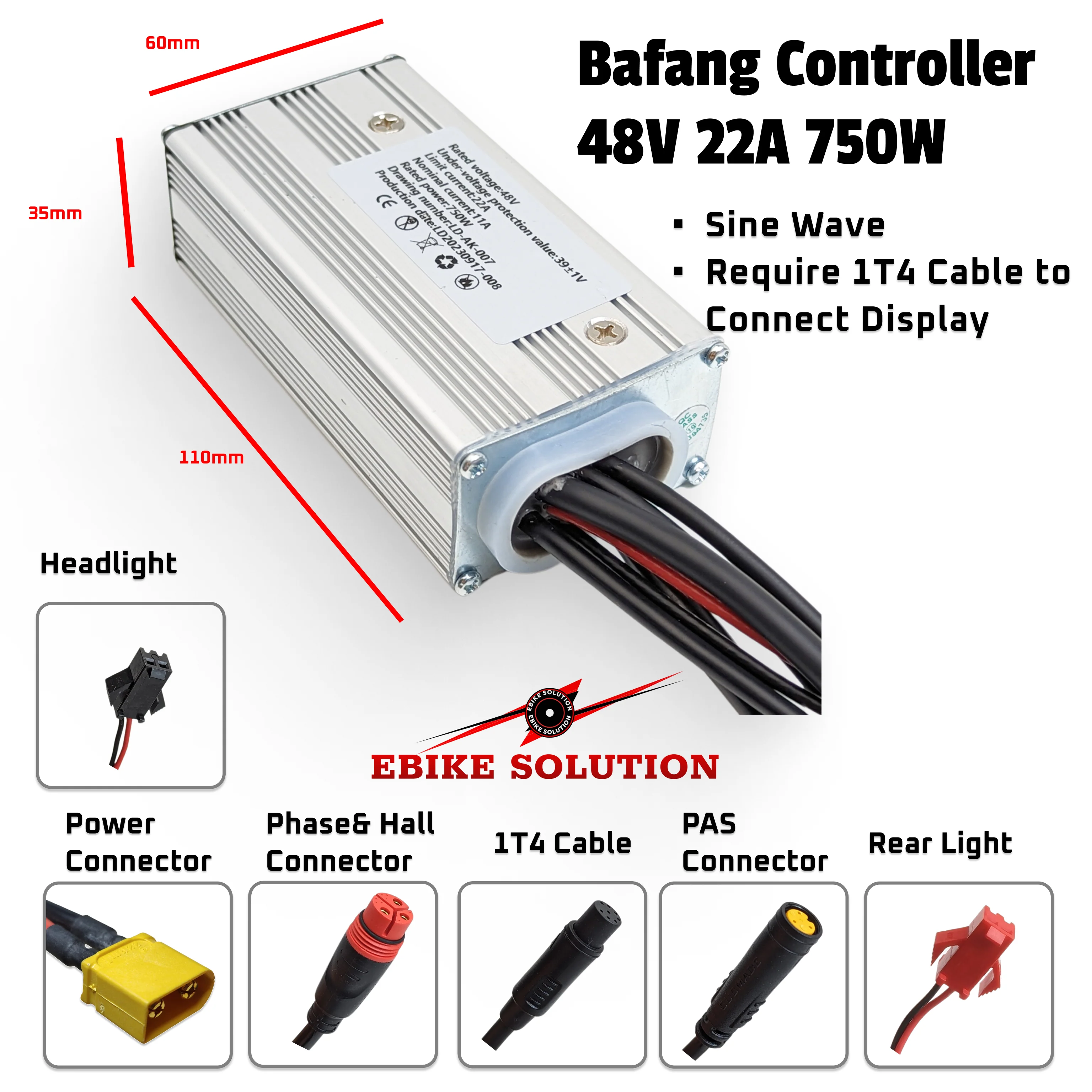 Bafang Brushless Motor Controller Display 500C EKD01 36/48V 15-25A 250-750W - Image 3
