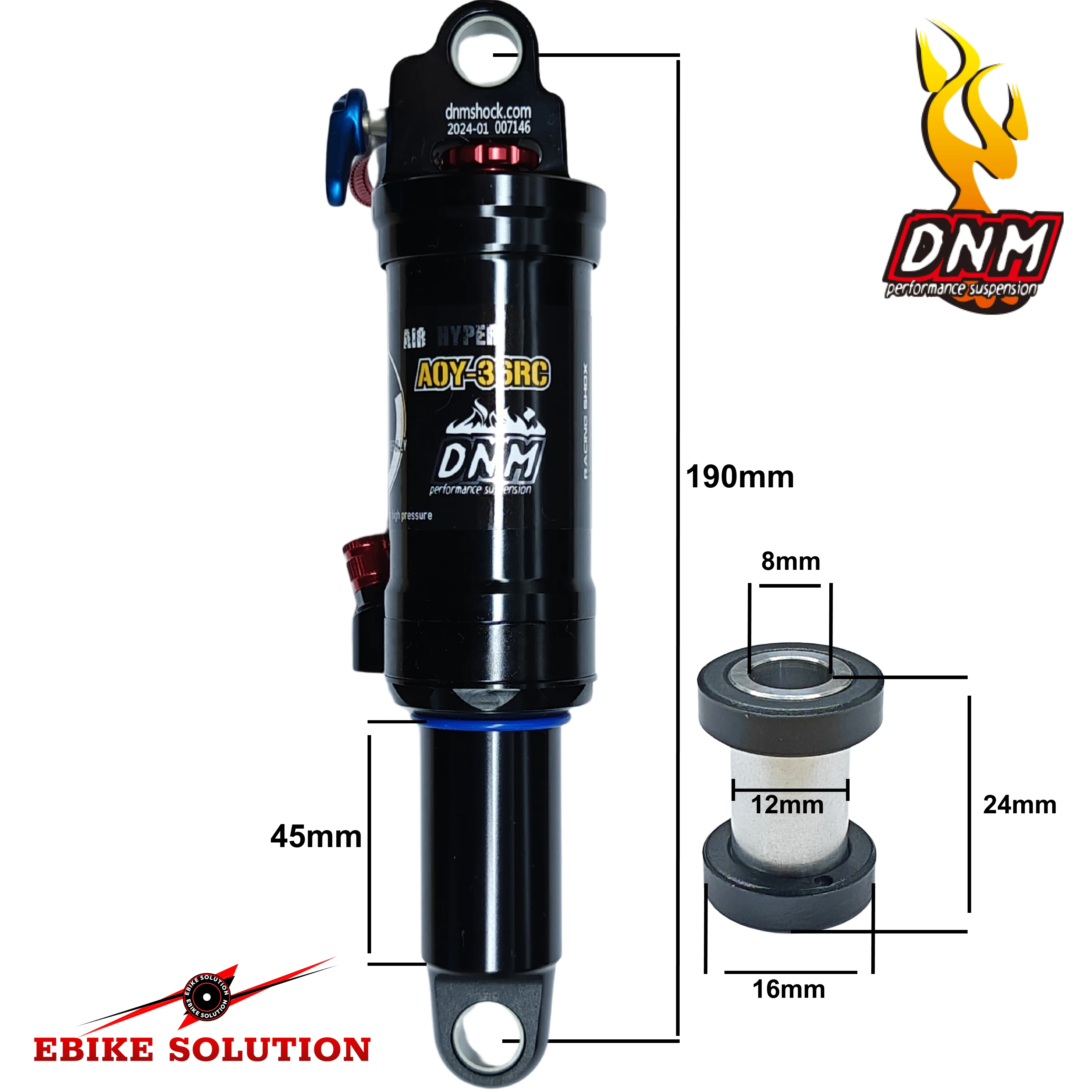 DNM Air Rear Shock 36RC 165/190/200mm Mountain Bike With Lockout MTB - Image 4