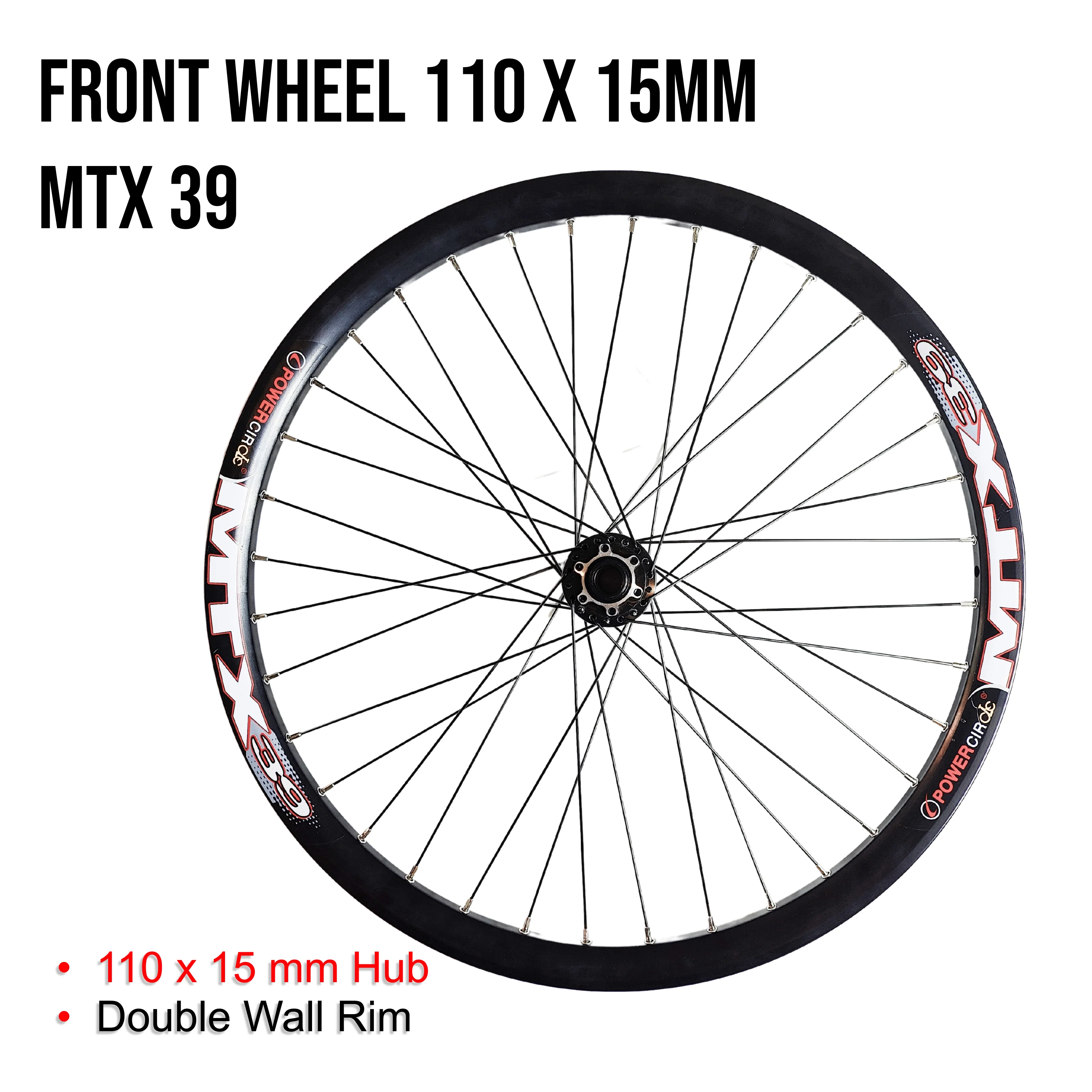 Dual Layer MTX39 Rim Thru Axle Front Wheel 110x15MM MTB Ebike 26" 27.5" 29" - Image 3
