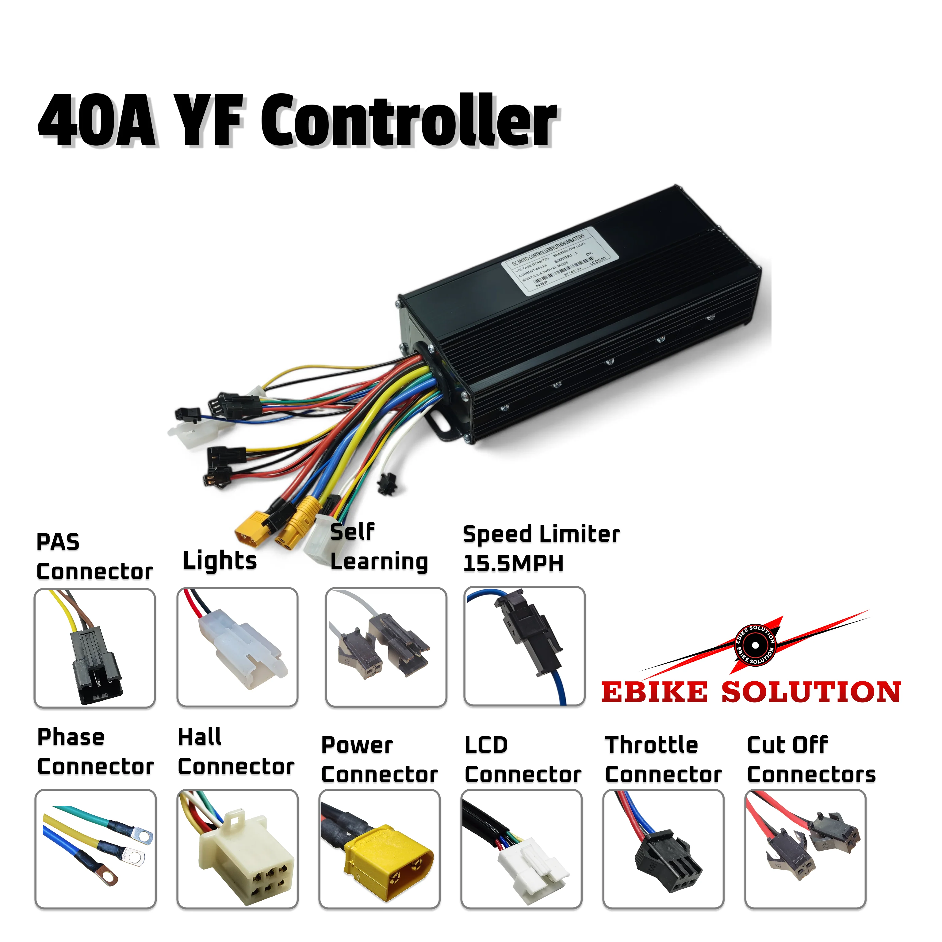 Ebike Brushless Motor Controller YF 48-72V 40A Sine Wave Dual Mode - Image 5