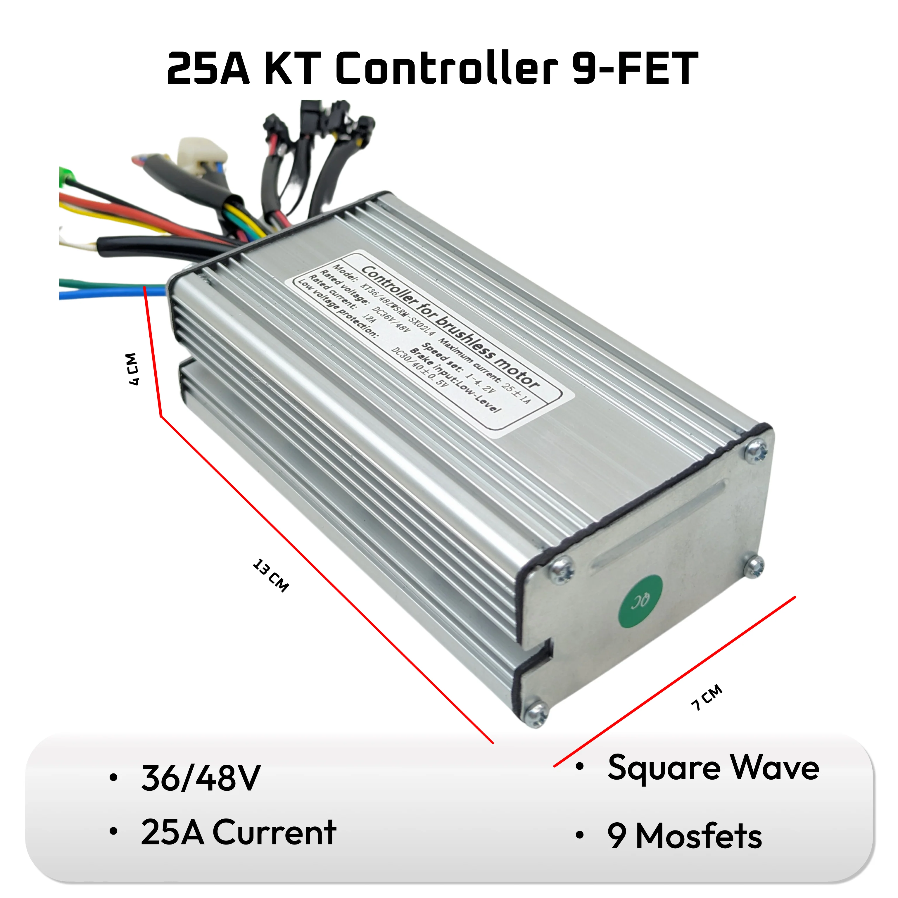 Ebike KT Controller 36V/48V 25A Controller Brushless Motor