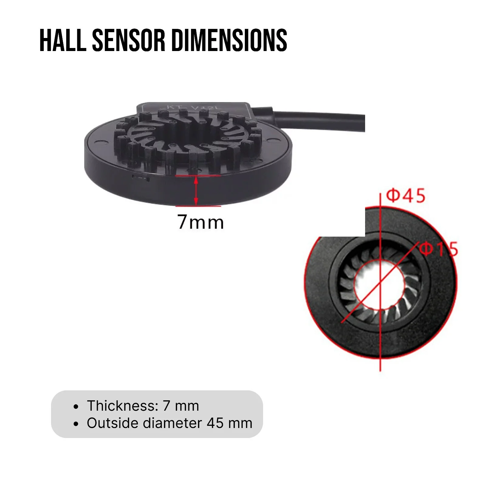Electric Bicycle Pedal KT-V6L/KT-V12L Dual Hall Assist Sensor Female Plug Sensor - Image 9