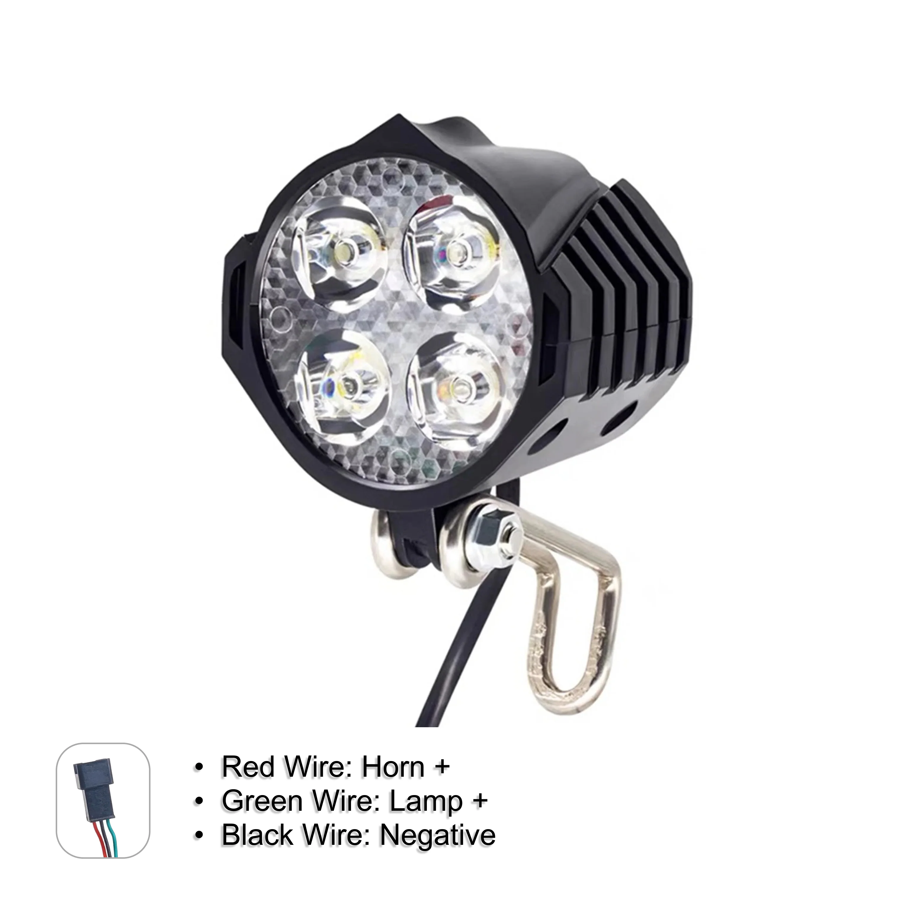 Electric Mountain Bicycle 36/48V Led Headlight & Horn - Image 2