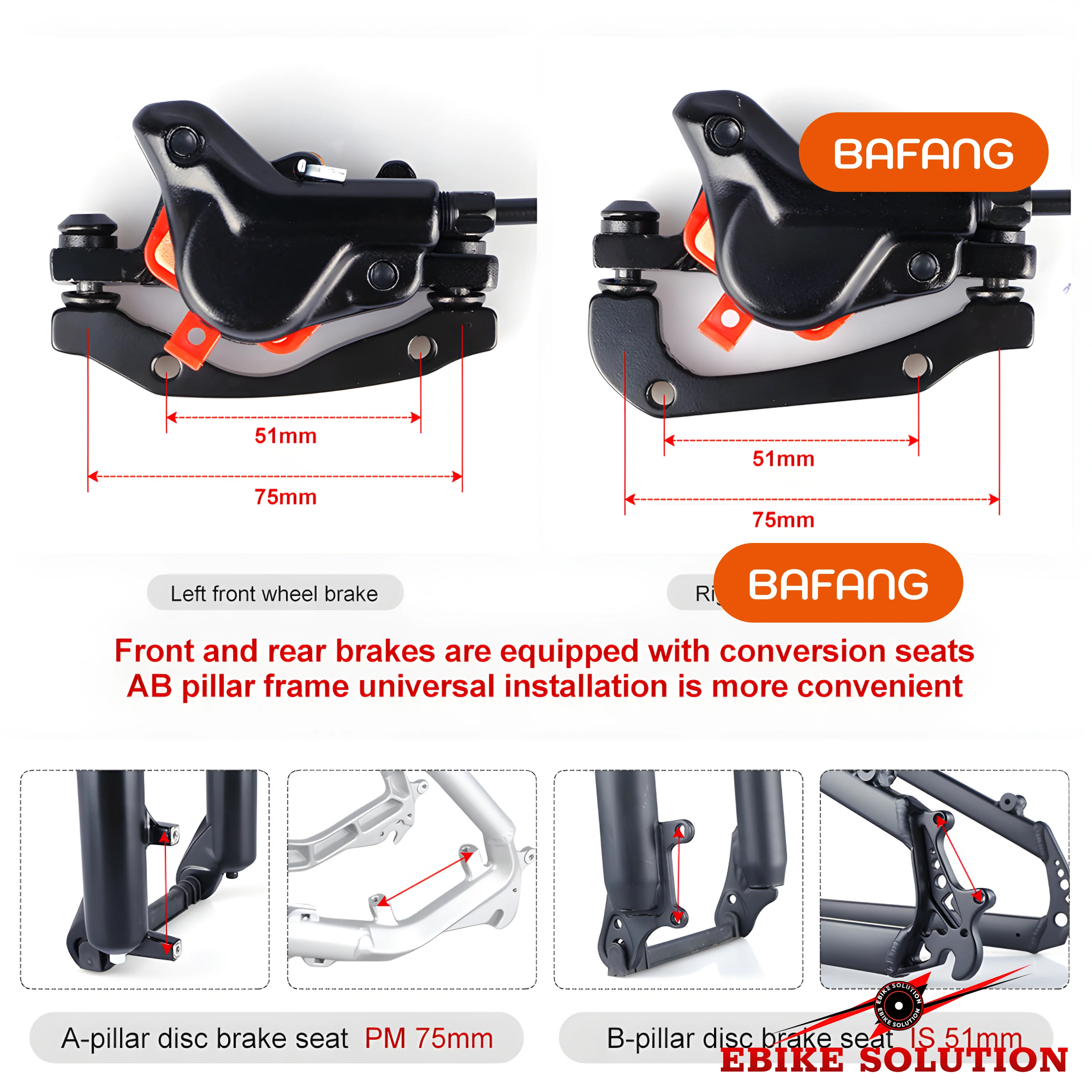 Hydraulic Disc Brake For BAFANG Ebike Hub/Mid Drive Motor Wheel Bicycle Brake - Image 2