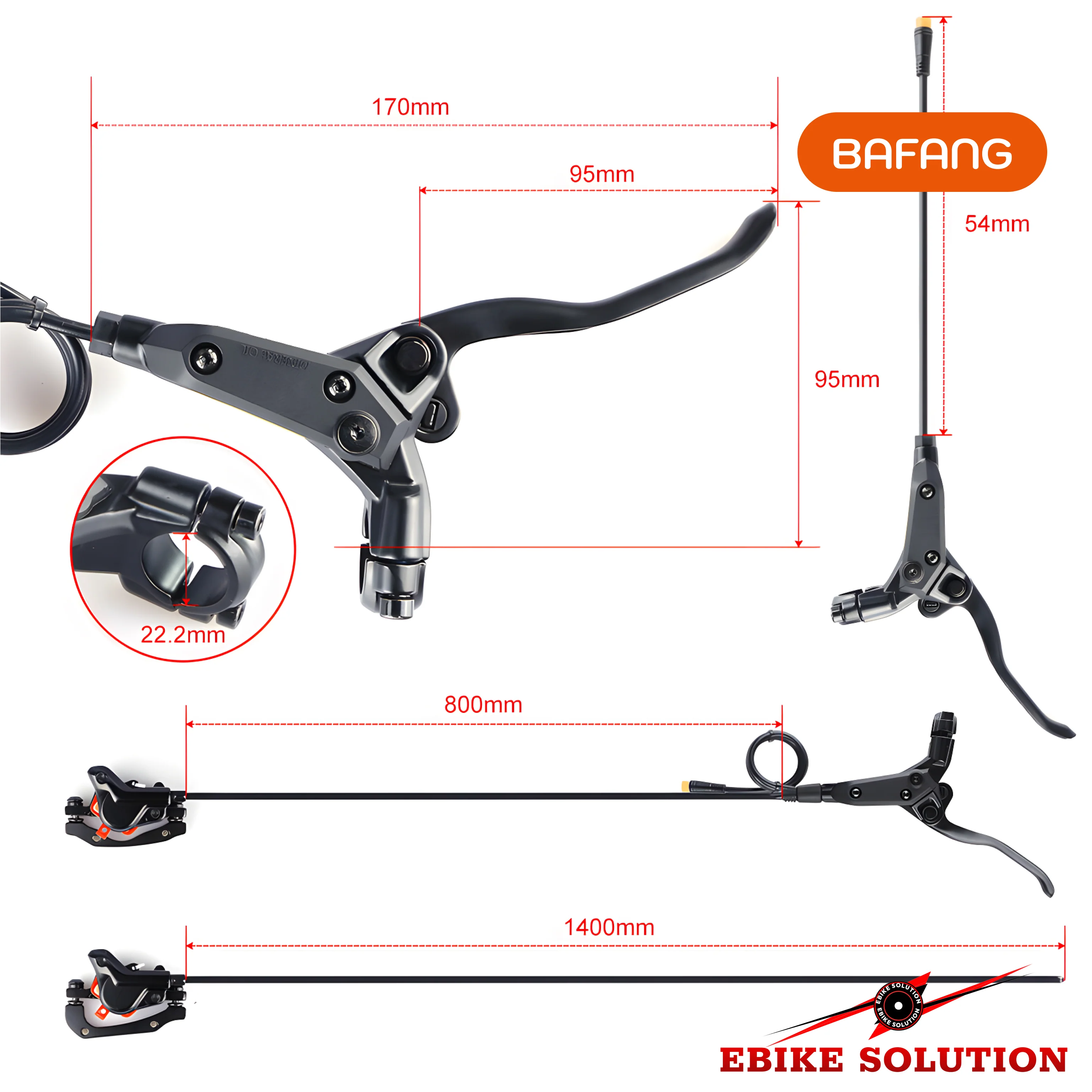 Hydraulic Disc Brake For BAFANG Ebike Hub/Mid Drive Motor Wheel Bicycle Brake - Image 5