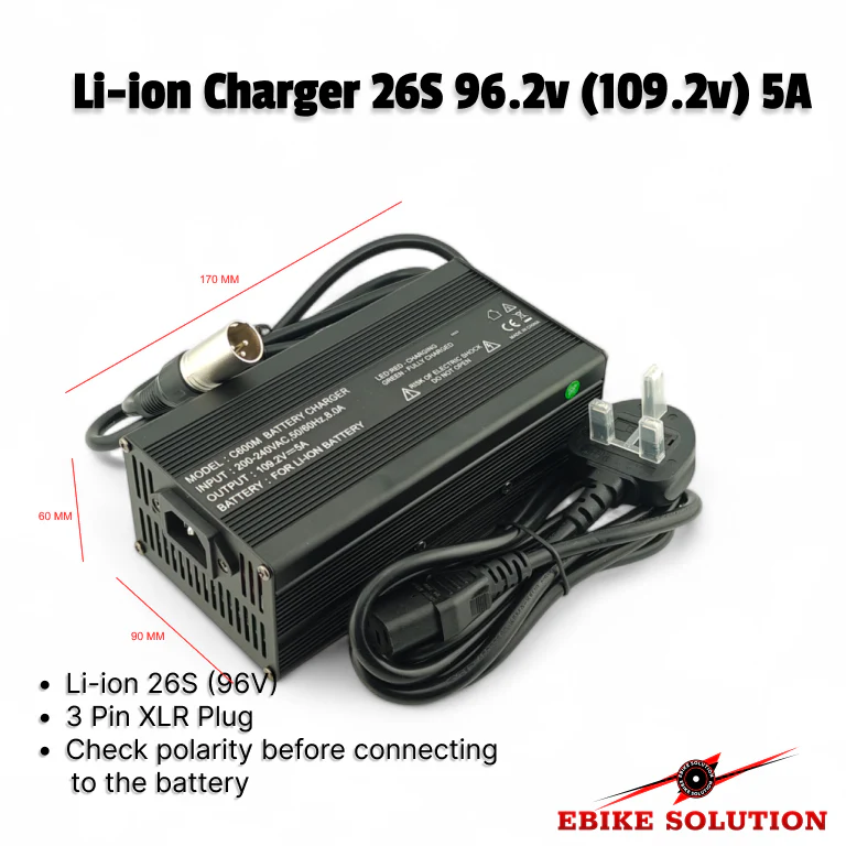 Li-ion Charger 26S 96.2v (109.2v) 5A Lithium Battery Charger for Ebikes