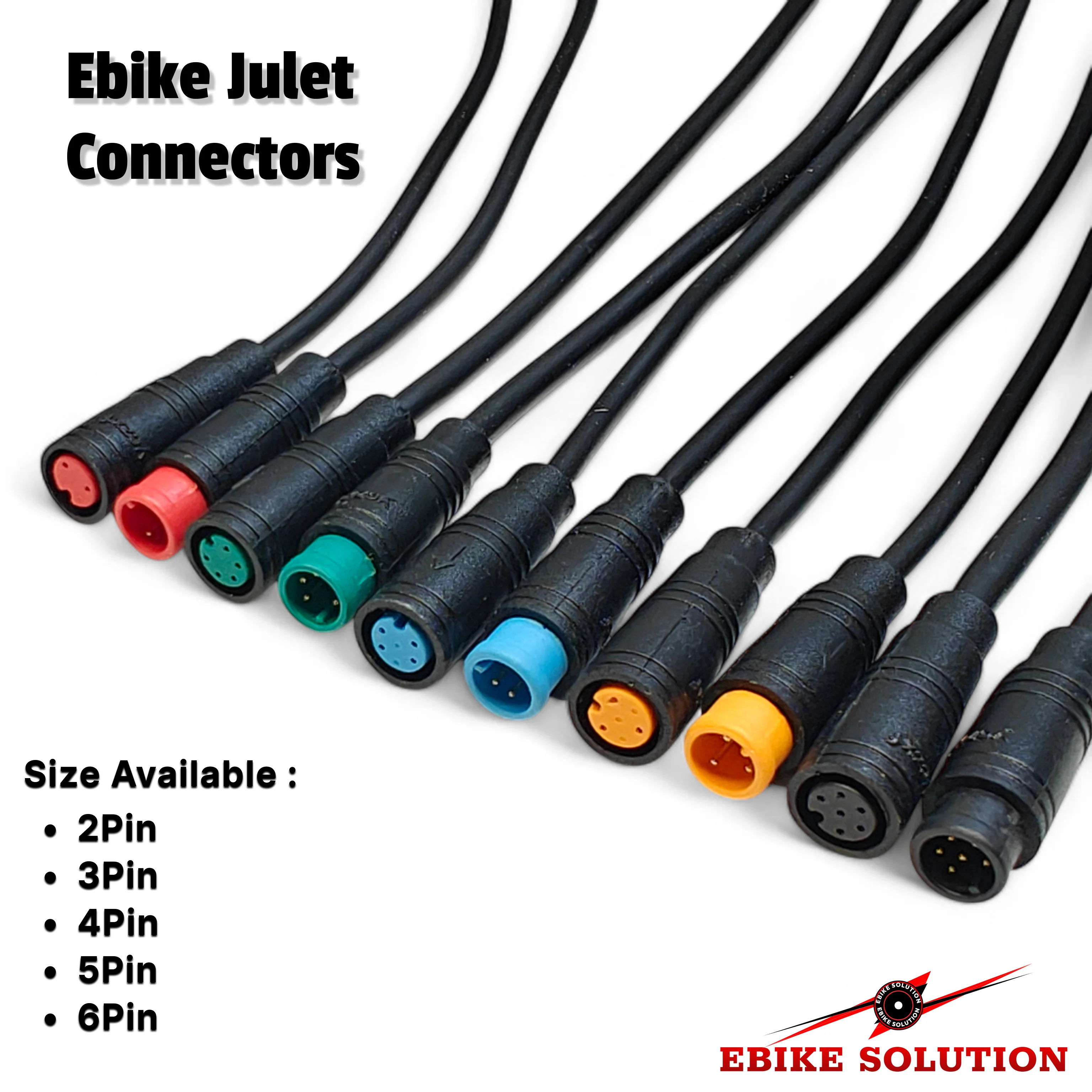 M8 2 3 4 5 6 Pin Julet Electric Ebike Plug Connector Wiring Line Scooter Brake Cable Signal Sensor