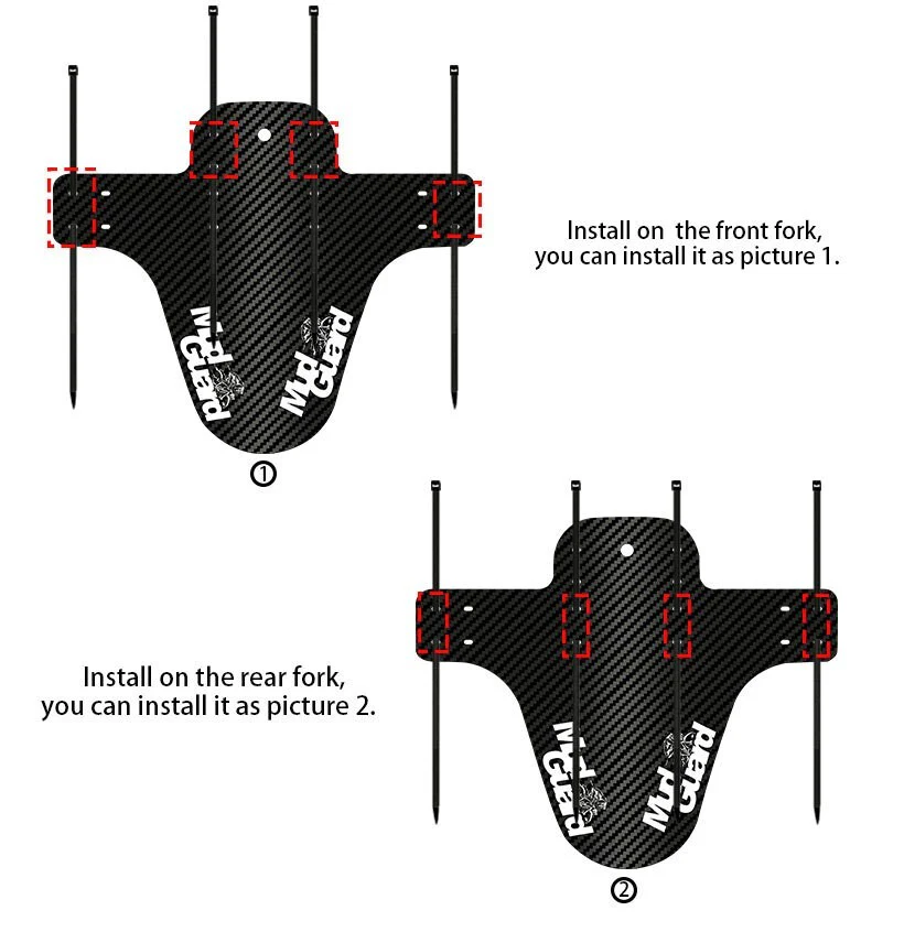 Mud Guard Cycling Mountain Bike MTB Front or Rear Mudguard Ride Fender - Image 7