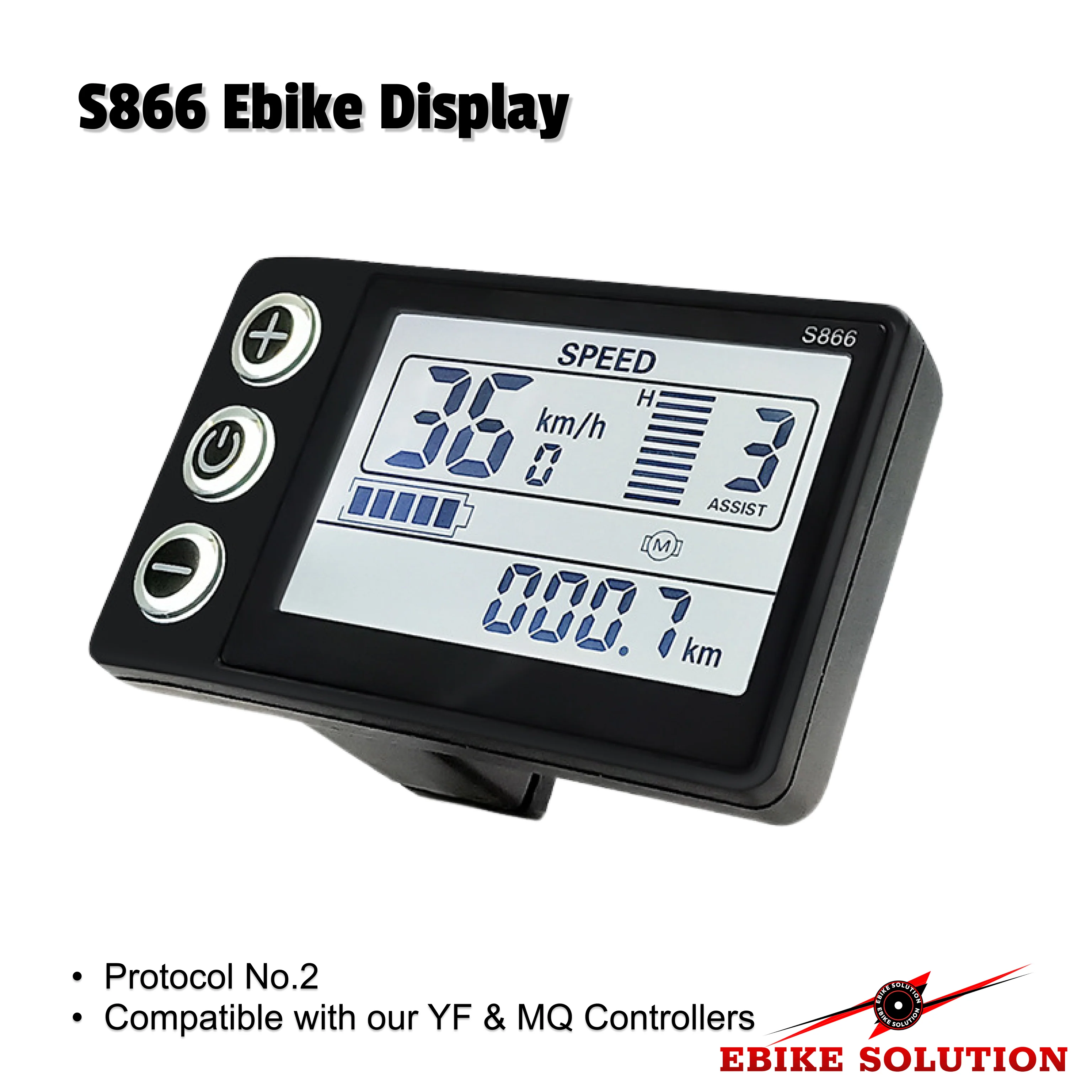 S866 Electric Bike LCD Display 36V 48V E-Bike Electric Scooter Display