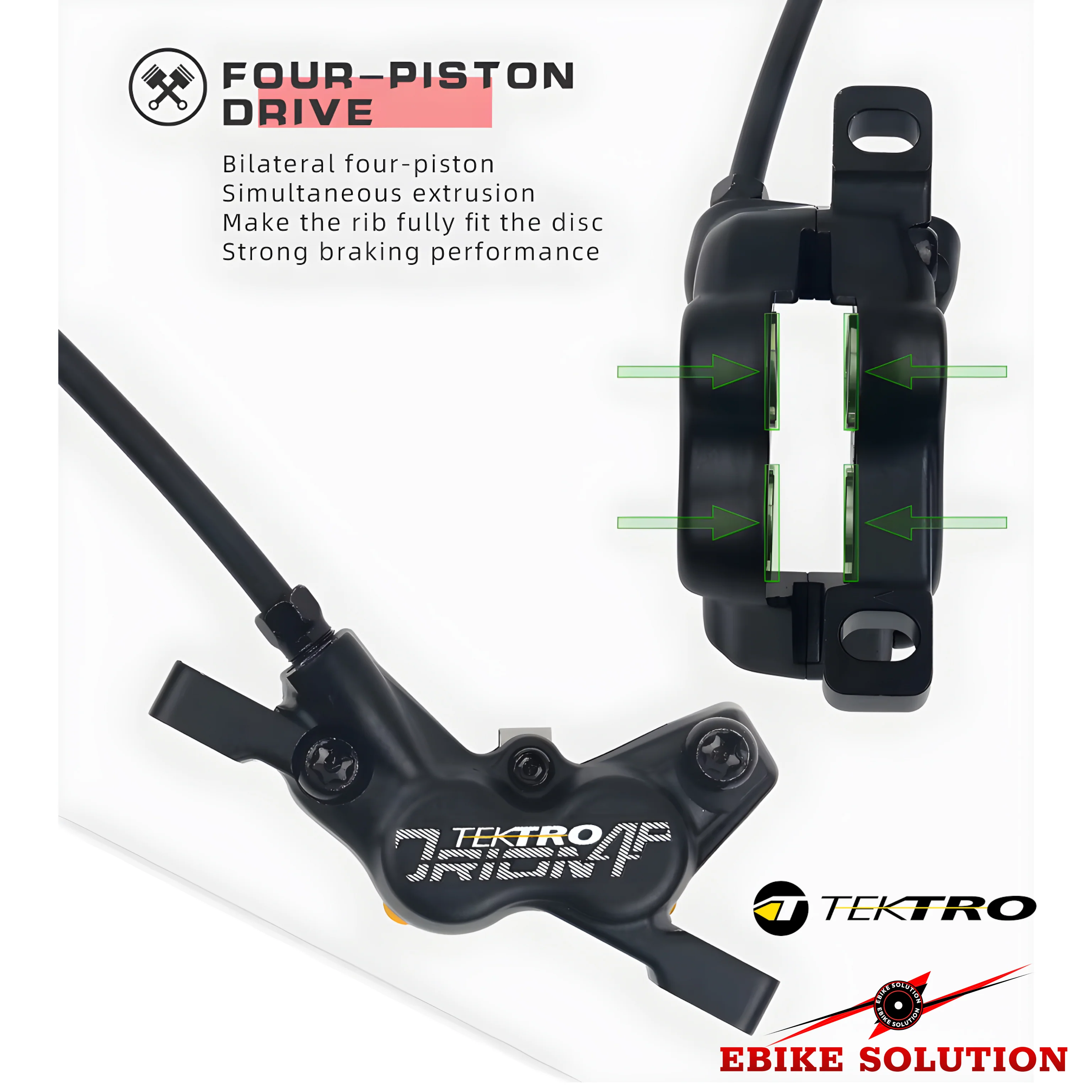 Tektro MTB Brake HD-M745 Mountain Bike 4 Piston Hydraulic Disc Brakes Front Rear - Image 9