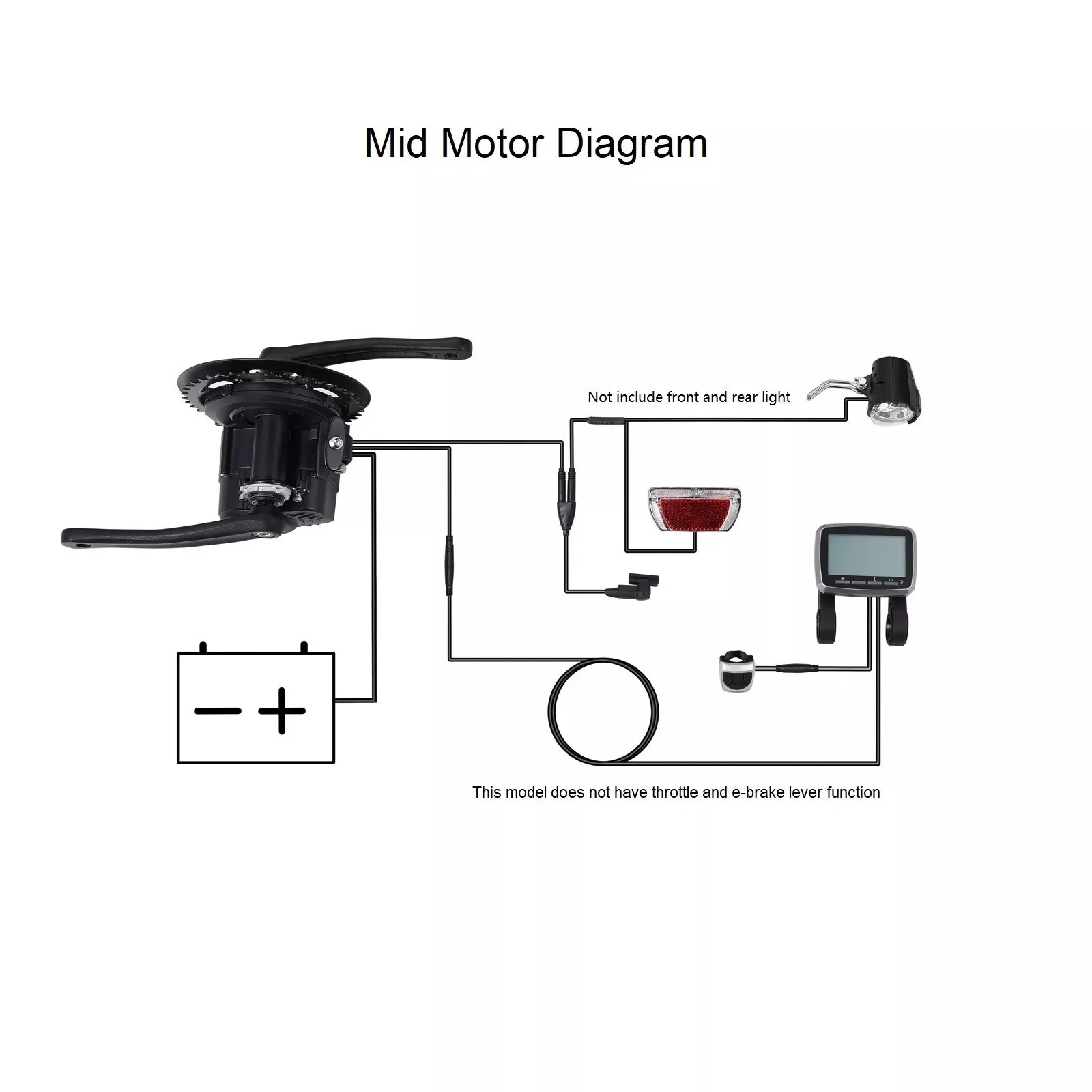 TSDZ VLCD5 Throttle 8PIN With Throttle Function Display for TONGSHENG Mid Drive - Image 4