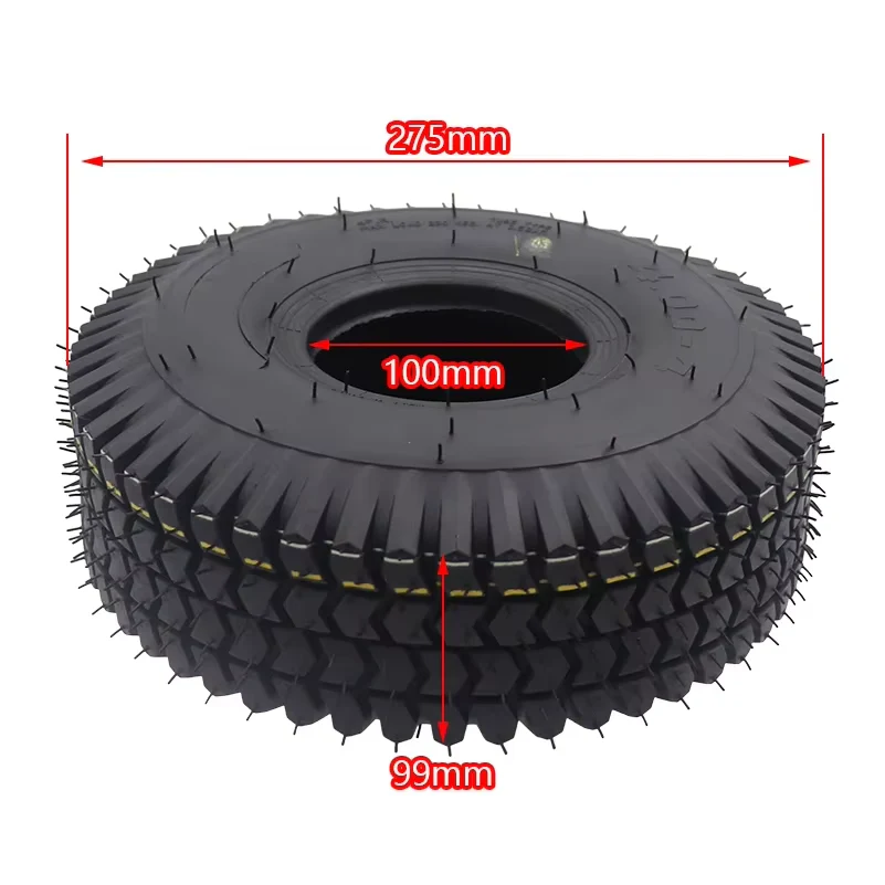 Tyre 4.00-4 Black Pneumatic Chevron Tread Mobility Scooter 4 Inch Wheel Rim 4ply - Image 2