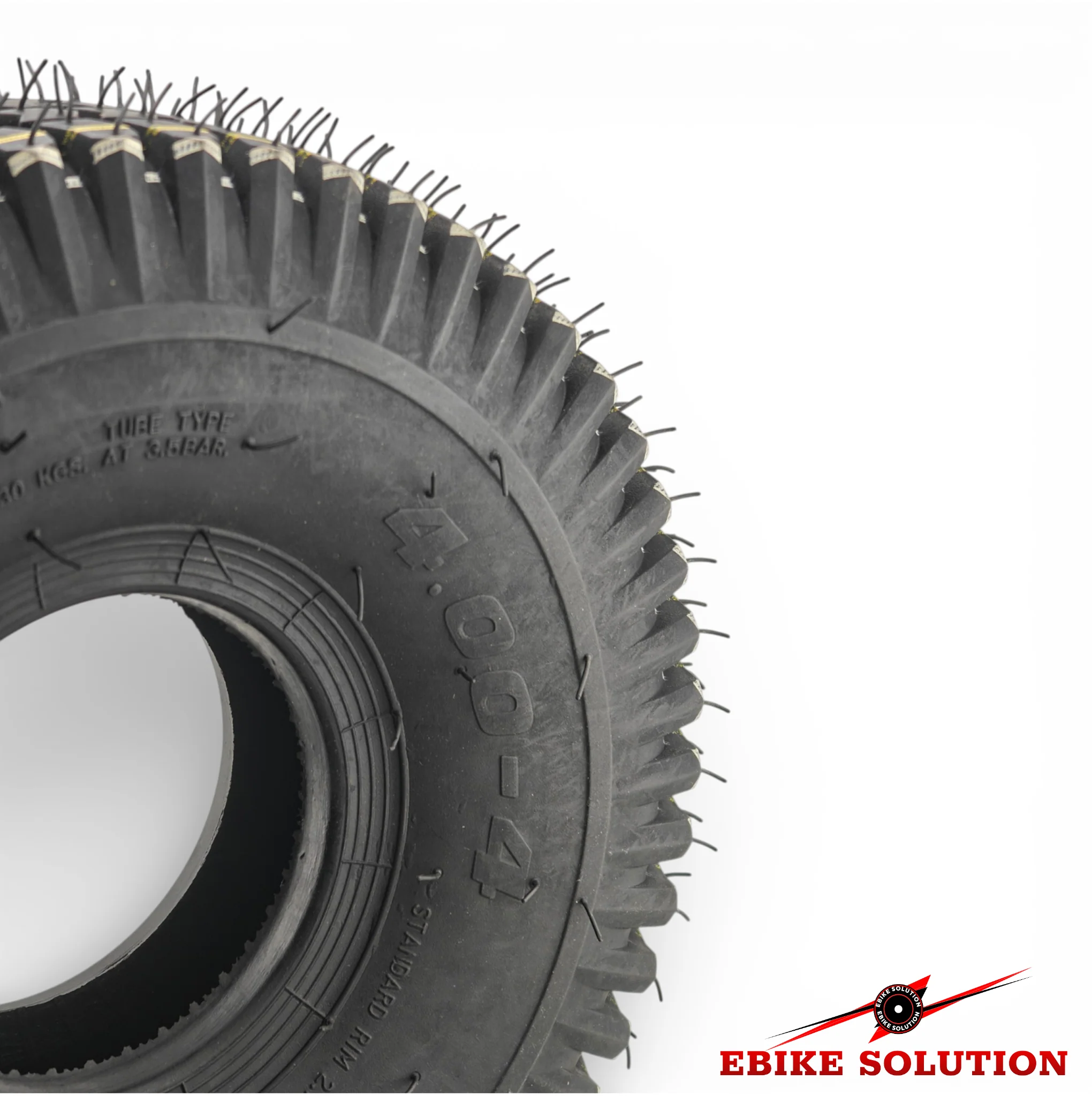 Tyre 4.00-4 Black Pneumatic Chevron Tread Mobility Scooter 4 Inch Wheel Rim 4ply - Image 3